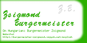 zsigmond burgermeister business card